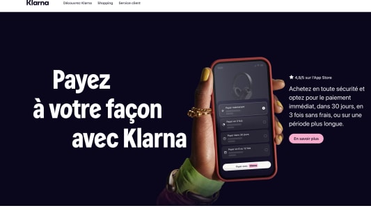 Capture du site klarna.com