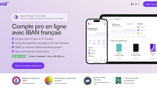 Vivid, un compte pro en ligne avec IBAN fran&ccedil;ais