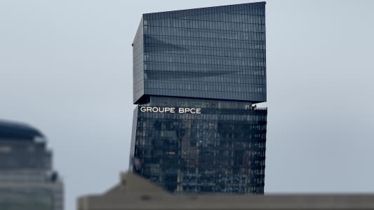 BPCE building &agrave; Paris. Banque populaire et Caisse d'&eacute;pargne, groupe BPCE.
