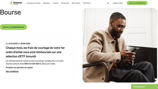 Bourse : Fortuneo rembourse chaque mois les frais sur un achat d'ETF Amundi