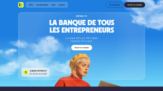 L by LCL Pro : 3 mois offerts pour ouvrir un compte professionnel en ligne
