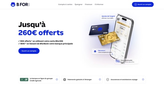 Présentation de l'offre jusqu'à 260 euros offerts chez BforBank