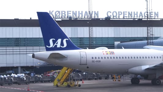 Avions de SAS Scandinavian Airlines à l'aéroport de Copenhague