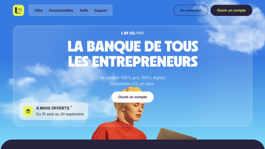 Présentation de l'offre promotionnelle L by LCL Pro pour 4 mois offerts