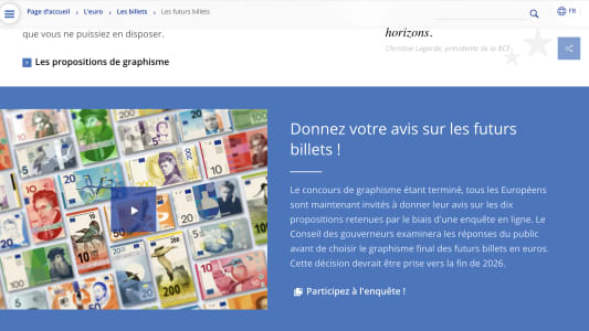 Différents projets de graphisme pour les futurs billets en euros.