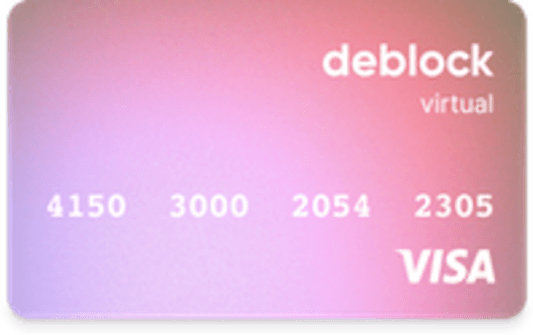 Deblock - carte Visa virtuelle