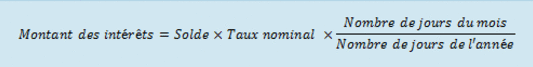 Formule math�matiques de calcul actuariel du montant des int�r�ts
