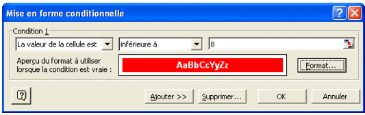 Tutoriel mise en forme excel - 1re condition