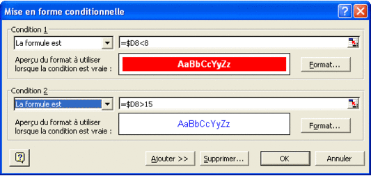 Tutoriel mise en forme excel - 2&egrave;me condition