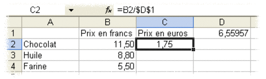 Exemple de feuille en rfrence A1