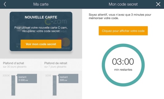 Application C-zam de Carrefour Banque