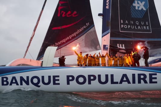 Lo�ck Peyron remporte le Troph�e Jules-Verne le 7 janvier 2012 � Brest