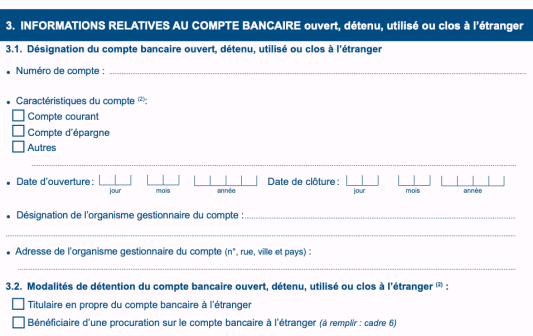 D&eacute;claration d'imp&ocirc;ts formulaire 3916