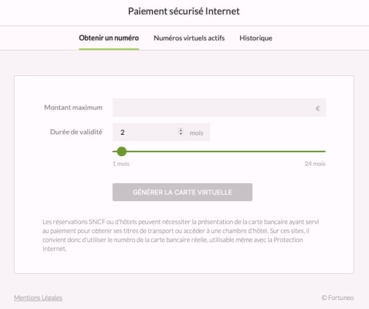 Carte bancaire virtuelle