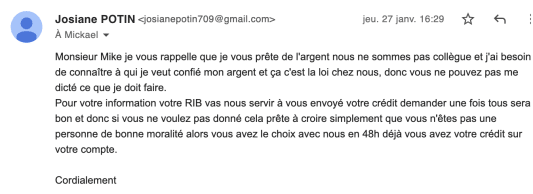 Capture d'cran arnaque crdit entre particuliers