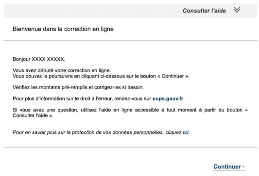 Capture d'cran de impots.gouv.fr