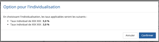taux individualis�