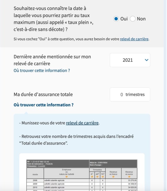 Assurance retraite simulateur