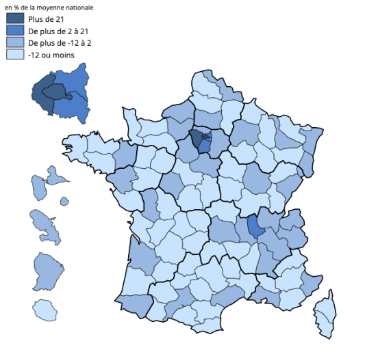 Insee d�partements salaire