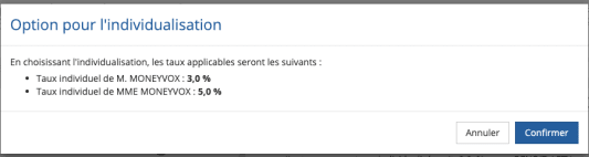 taux individualis�