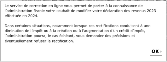 impot correction