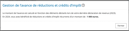 impots avance