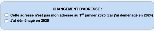 L'endroit pour signaler un dmnagement sur la dclaration des revenus 2024