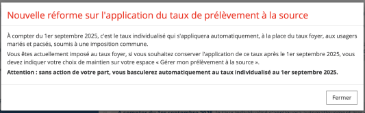 taux individualisé à la source