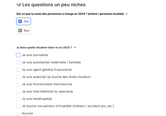 Capture questionnaire niches fiscales Buddy