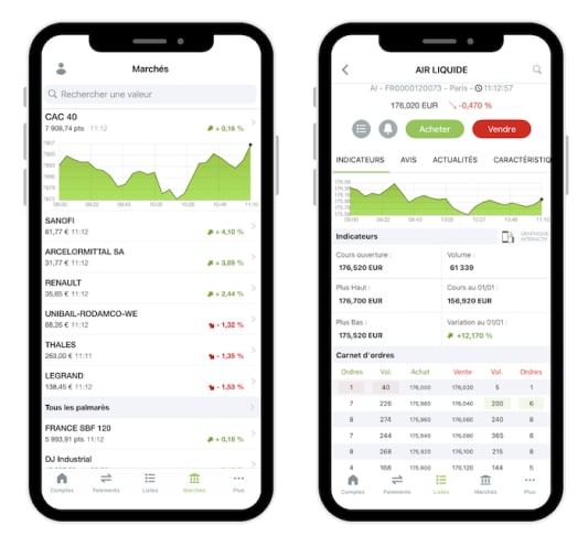 Captures d'�cran de l'application Fortuneo 