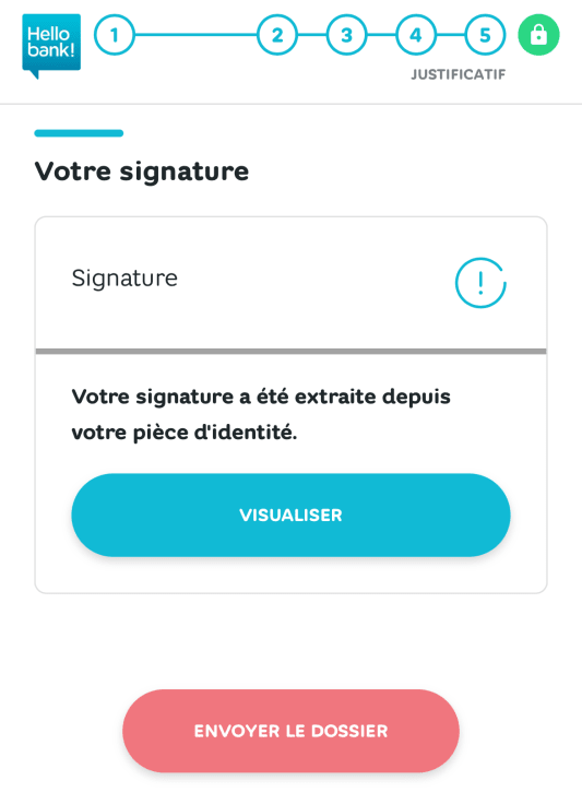 Interface de signature num�rique d'une banque avec bouton visualiser.