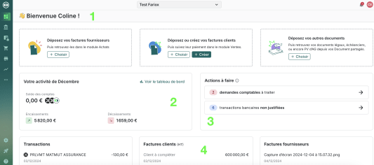 Tableau de bord de gestion comptable Pennylane