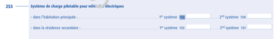 D&eacute;claration de revenus : cr&eacute;dit d'imp&ocirc;t pour l'installation d'un syst&egrave;me de charge pour v&eacute;hicules &eacute;lectriques, cases &agrave; remplir.