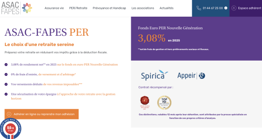 Présentation du PER ASAC-FAPES sur le site d'ASAC FAPES