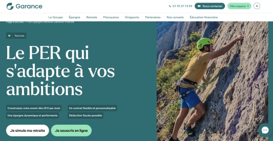 Capture du site garance pr&eacute;sentant le contrat Garance Vivacit&eacute;
