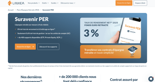Présentation par Linxea du Suravenir PER