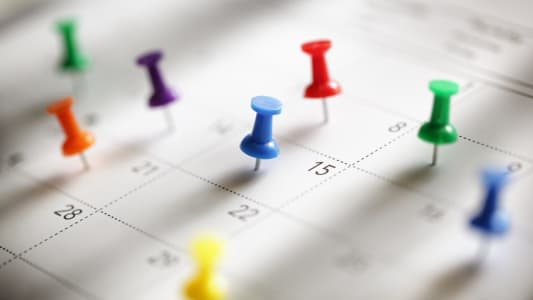 Calendrier et des pingles