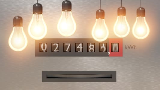 Compteur d'lectricit et ampoules