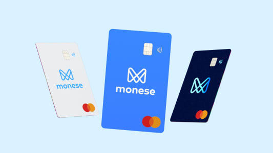 Gamme de cartes bancaires Monese, janvier 2020
