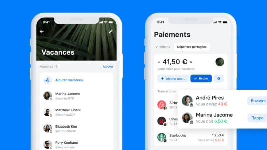 Dpenses partages dans l'application Revolut