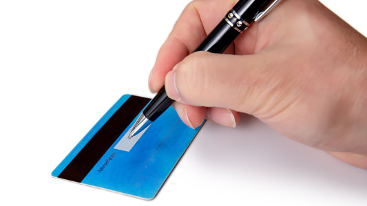 Signature d'une carte bancaire