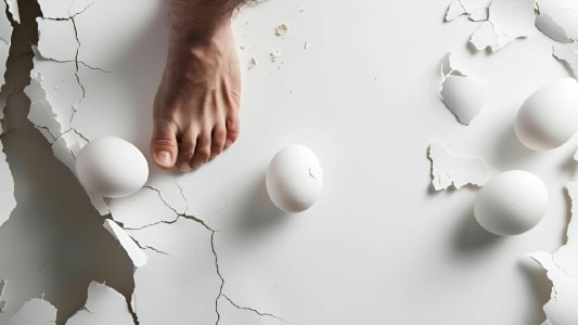 marcher sur des oeufs