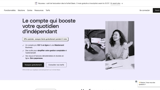 Compte pro : Qonto offre 3 mois d'essai sur la formule Basic