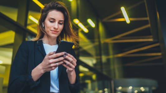 Professionnelle sur mobile