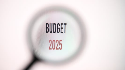 L'inscription budget 2025 observe  la loupe.