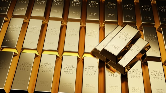 des lingots d'or.